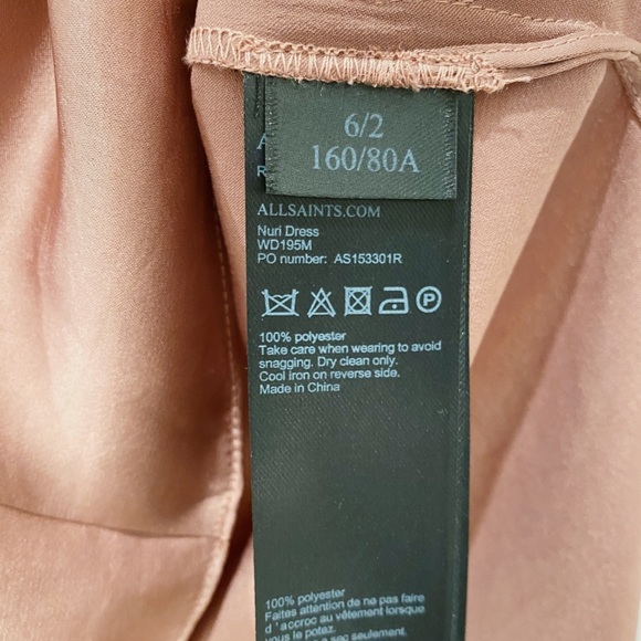 NWT AllSaints Nuri Dress Mauve Pink Size 2 - Picture 8 of 8